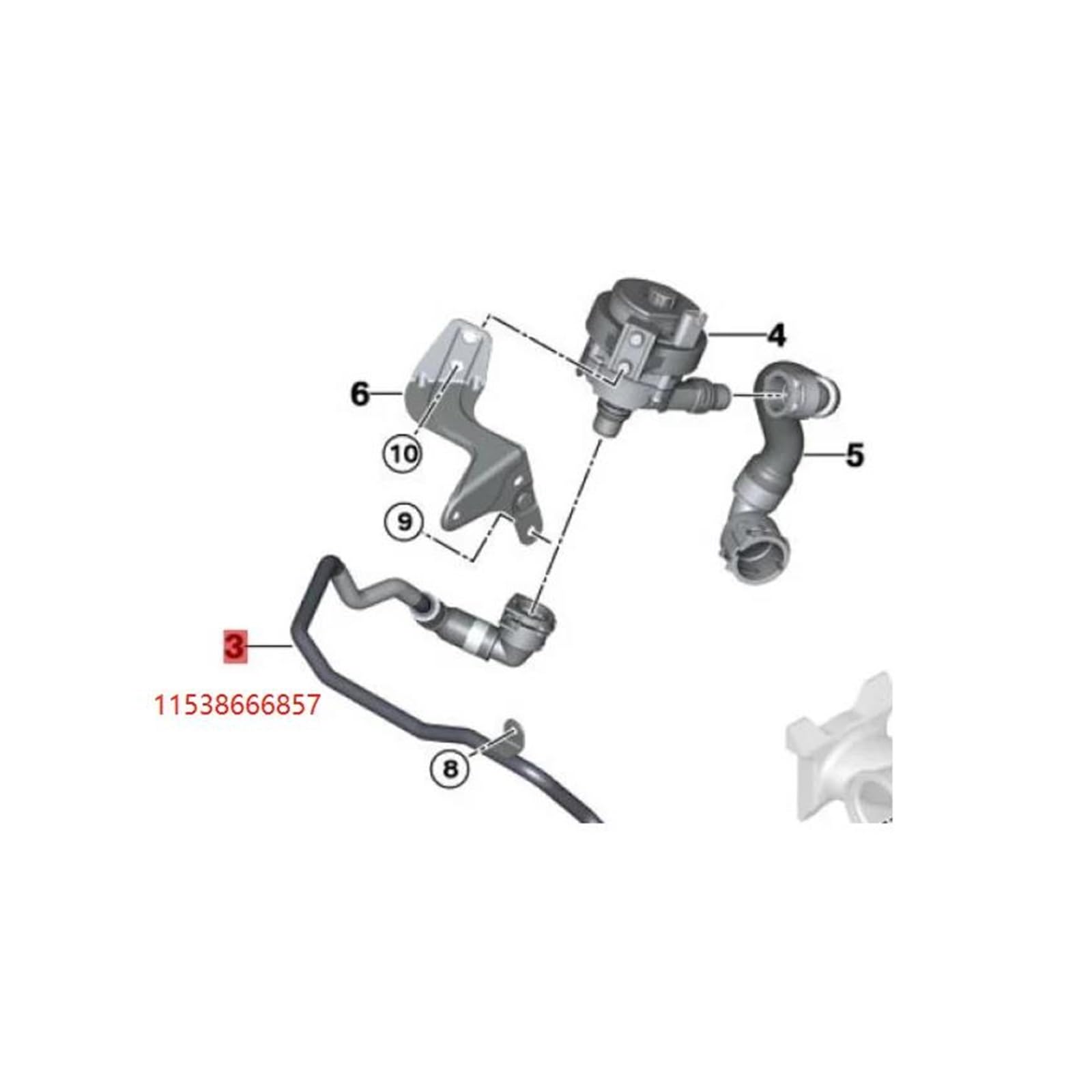 Radiator Hoses 11538666857 Car Engine Turbocharger Coolant Pipe 