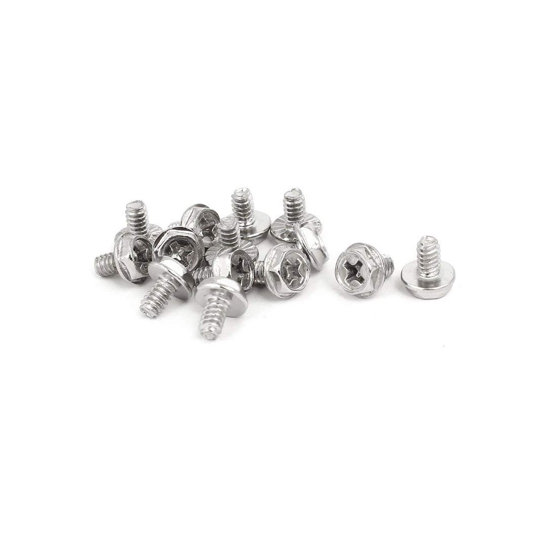 KTM Healthcare® M3.5x6mm Hex Phillips Head PC Computer Case Screw Fastener Silver Tone 14pcs-image-12