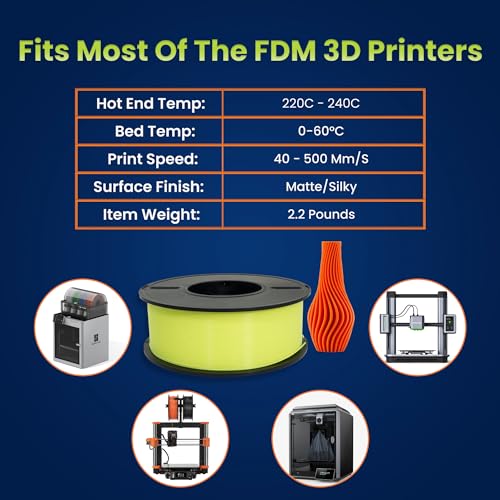 Image of 3D-Fuel Tough Pro PLA+ Filament for 3D Printing, Made, Fluorescent Yellow