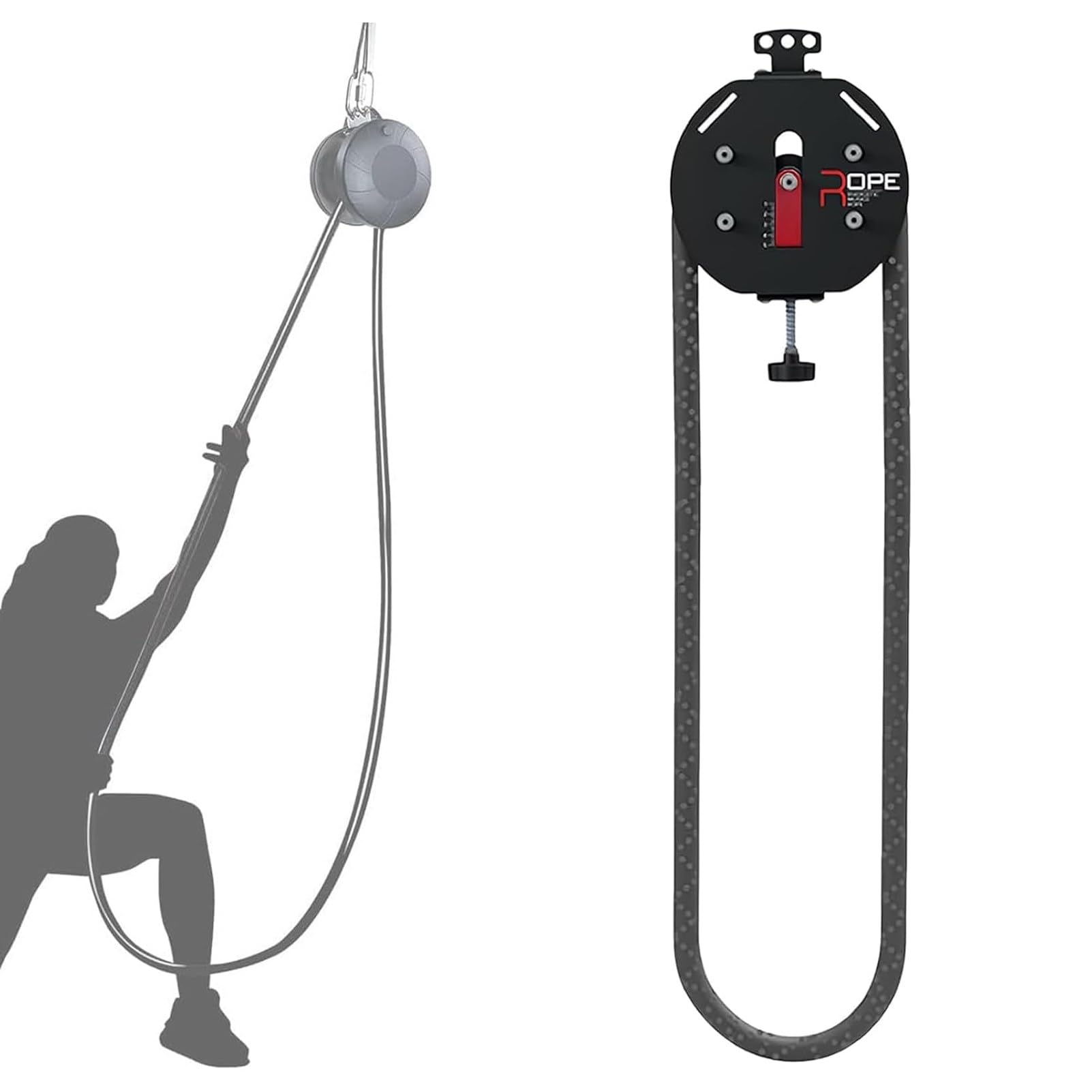 Ofyphth Endless Rope Trainer, Full-Body Workout Tool, Adjustable Resistance up to 30kg, Portable Pulley Cable Machine, for Muscle Endurance, Upper Aerobic Exercise Extremity Training. Red