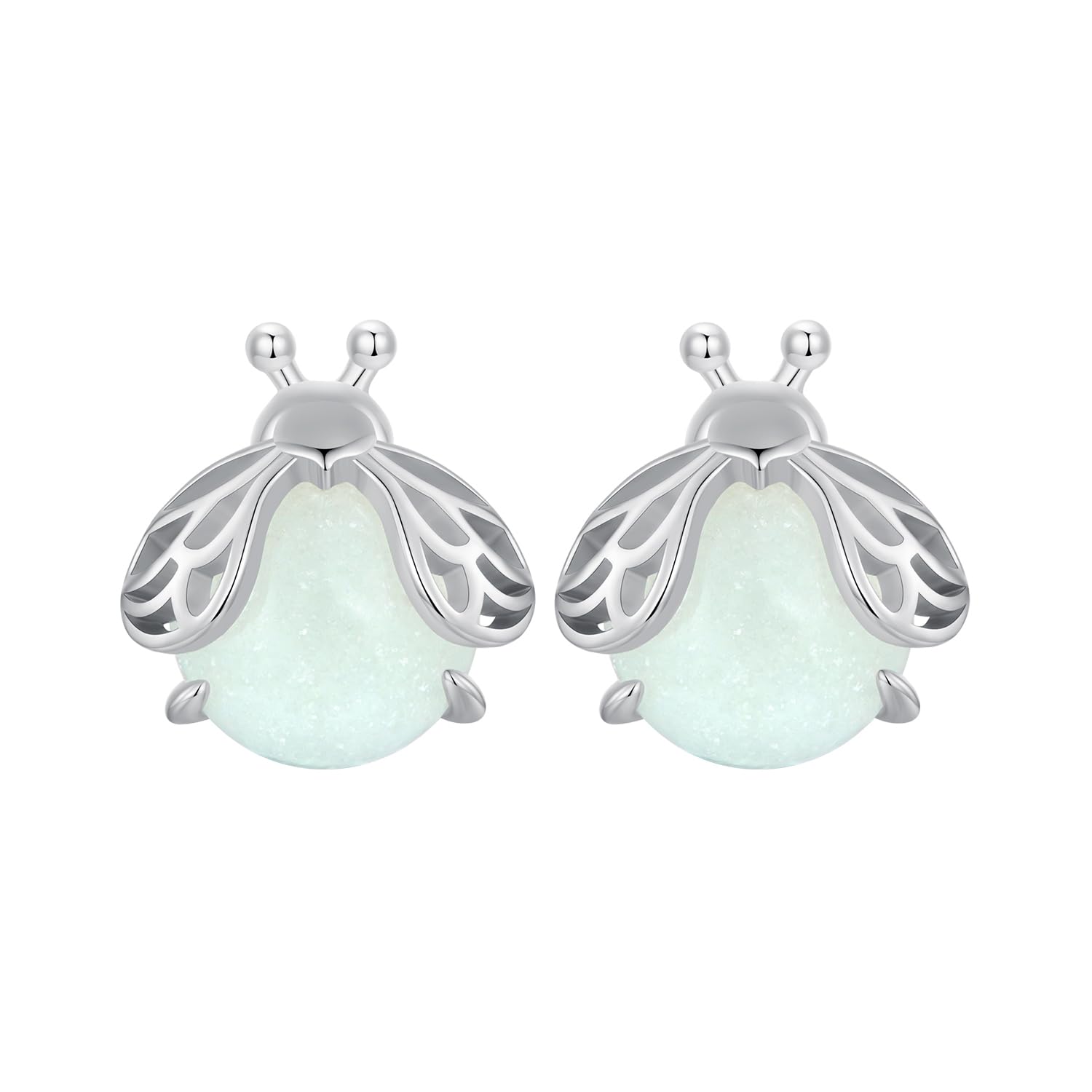 QingsPendientes Tortuga Gato Luciérnaga Plata de Ley 925 Pequeños Pendientes Animale Luminoso Aretes Stud Joyería Día de la Madre Regalos de cumpleaños para Mujeres Adolescentes Niñas