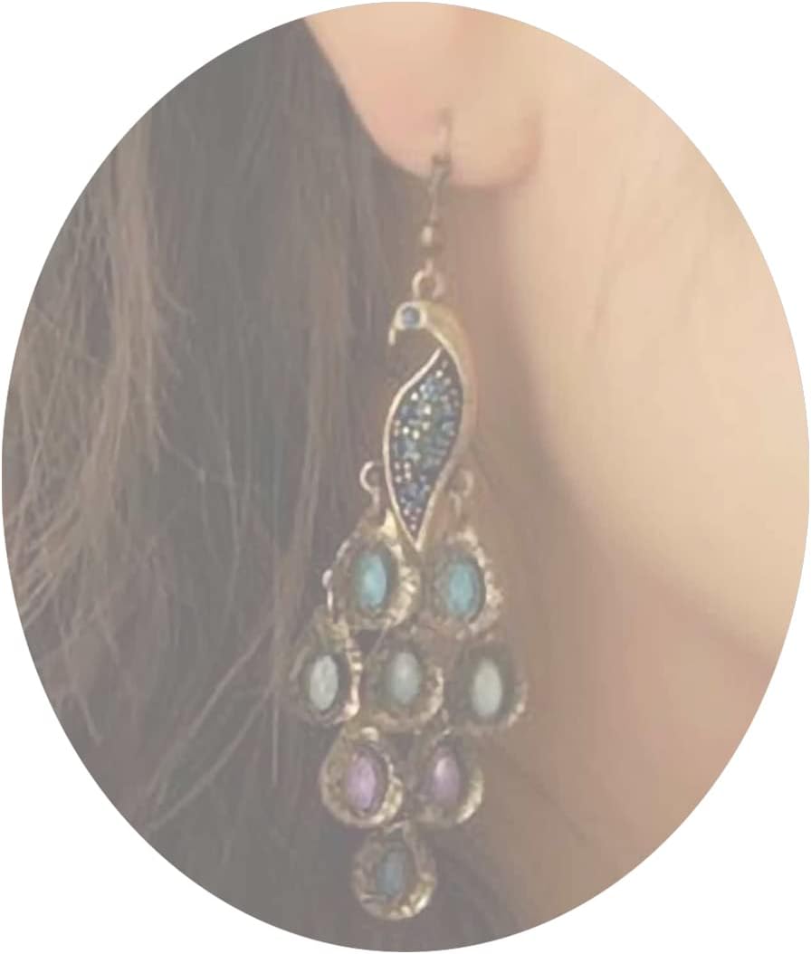 YheakneVintage Black Teardrop Crystal Earrings Rhinestone Tassel Dangle Earrings Crystal Chandelier Earrings Tribal Statement Earrings Jewelry for Women and Girls (Style A)