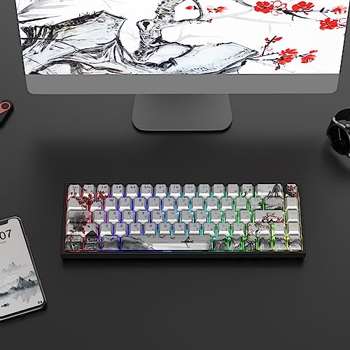 Xvx Shine Through Keycaps - Pbt Japanese Keycaps, 127 Keys Plum Blossom Custom Keycap Set Dye-Sublimation Cherry Profile Keyboard Keycaps For Cherry Gateron Mx Switches Mechanical Keyboards #TOP5