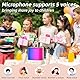 Mini-Karaoke-Maschine Kinder singendes Spielzeug für Jungen und Mädchen, tragbarer Bluetooth-Lautsprecher mit 2 kabellosen Mikrofonen, Karaoke-Mikrofon mit Sprachwechsler & LED-Partylichtern