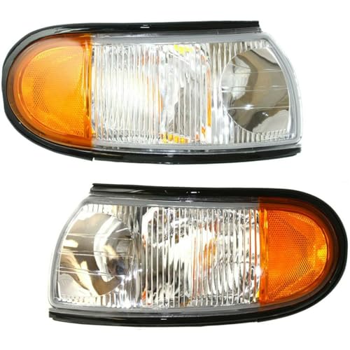 OEEOKEJAD 2pcs Signal Light Left Right Side Plastic Lens Clear & Amber Lens Signal Lamp Corner Light Incandescent for Nissan for Quest 1996-1998 Without Bulb(S)-Assembly NI2520122 NI2521122