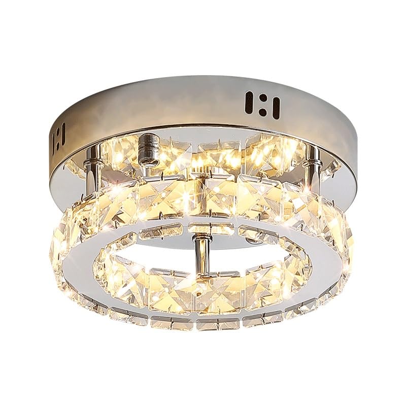 Plafonnier LED design moderne en métal cristal tricolore réglable pour chambre