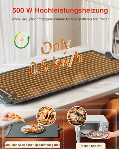 Image of Warming Mat for Food (35 inchx16 inch) - iTRUSOU Extra Large Electric Warming Tray with 7-Level Temp, 500W High-Power & 99H Timer - Rollable XL Large Food Warming Mat for Parties & Buffet
