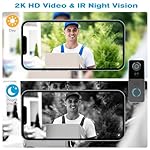 2K HD Doorbell Camera Wireless with Included Ring Chime, Smart Video Doorbell for Home Security, AI Human Detection, Two Way Audio, Cloud Storage, Night Vision, Battery Powered, 2.4G WiFi. - Image 3