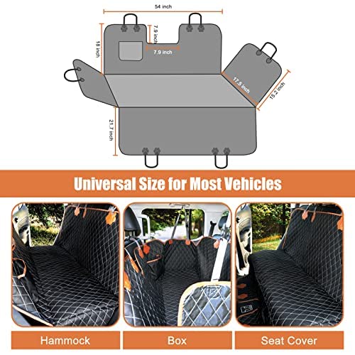 Yagud Dog Car Seat Cover For Back Seat,100% Waterproof Back Seat Cover For Dogs, Scratchproof Car Hammock For Dogs With Mesh Window,Dog Seat Belt,Washable Pet Seat Cover For Suv/Cars/Trucks - Black #TOP1