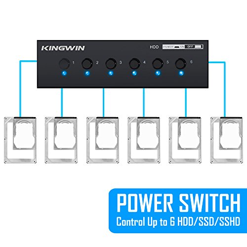 Kingwin Hard Drive Power Switch Module for 2.5 inch/3.5 inch SATA HDD/SSD. Optimized for SSD, Power On or Off HDDs as Wish, Controls up to Six HDDs, and Provide Longevity to Your Hard Drives - Thumbnail 5