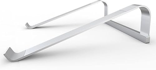 Base de soporte para portátil de aleación de aluminio, soporte para computadora profesional, almohadilla elevadora (color plateado)