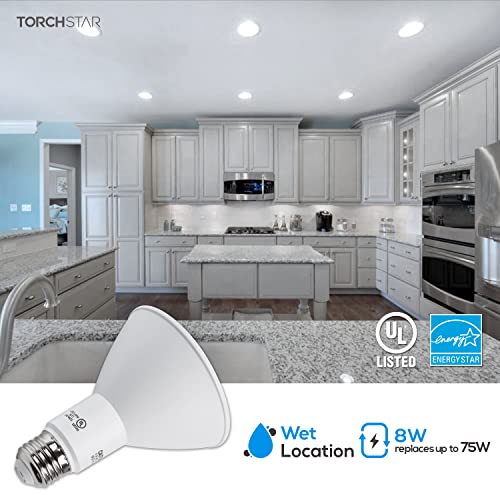 Torchstar Par30 Led Bulb Cri90+, Dimmable Spotlight Bulbs, 8W=75W, 5000K Daylight, Ul & Energy Star Listed, 800Lm, For Recessed Trim Lighting, Track Light, Pack Of 6 #TOP2