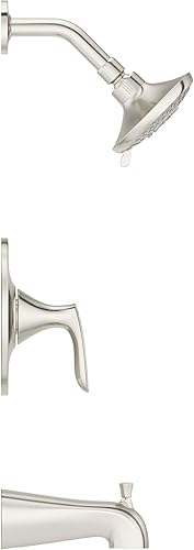 Miniatura 2 de Pfister Weller LG898WRK - Kit de molduras para bañera y ducha (válvula se vende por separado), mango único, acabado de níquel cepillado, LG898WRK
