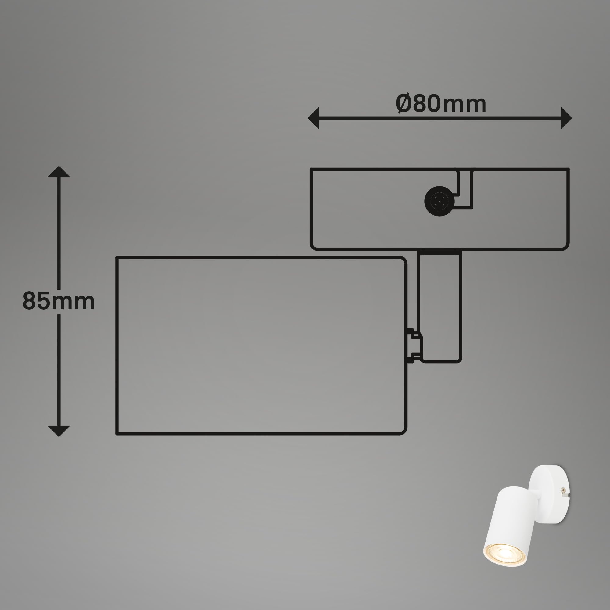 BRILONER - Wandlamp binnen zwenkbaar, GU10 fitting, max. 9 W, leeslamp, woonkamerlamp, lamp, wandlamp, keukenlamp, ganglamp, slaapkamer, wandverlichting, 8x15,5 cm, mat nikkel