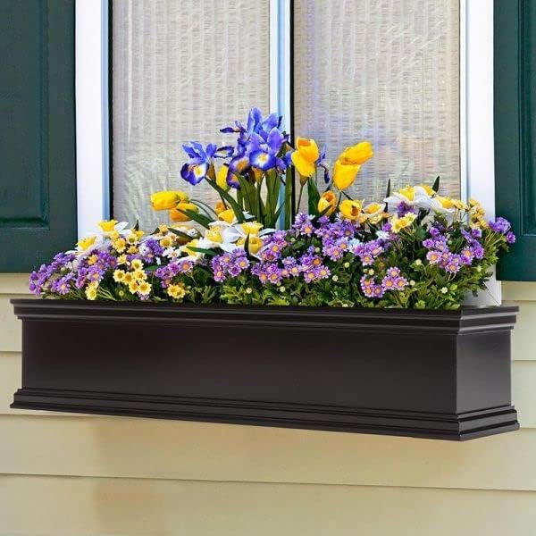 36" Lancaster Fiberglass Window Boxes - Black