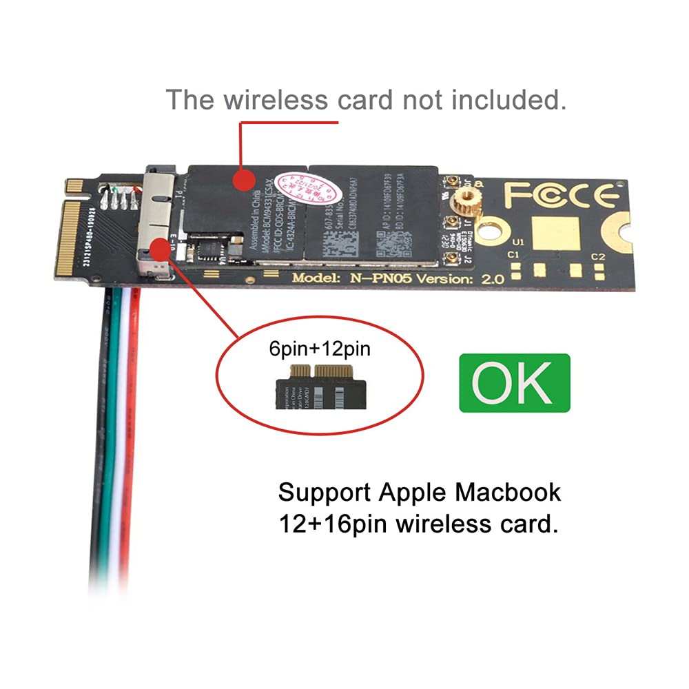 WiFi Card to M.2 SSD Adapter - BCM94360CD -5