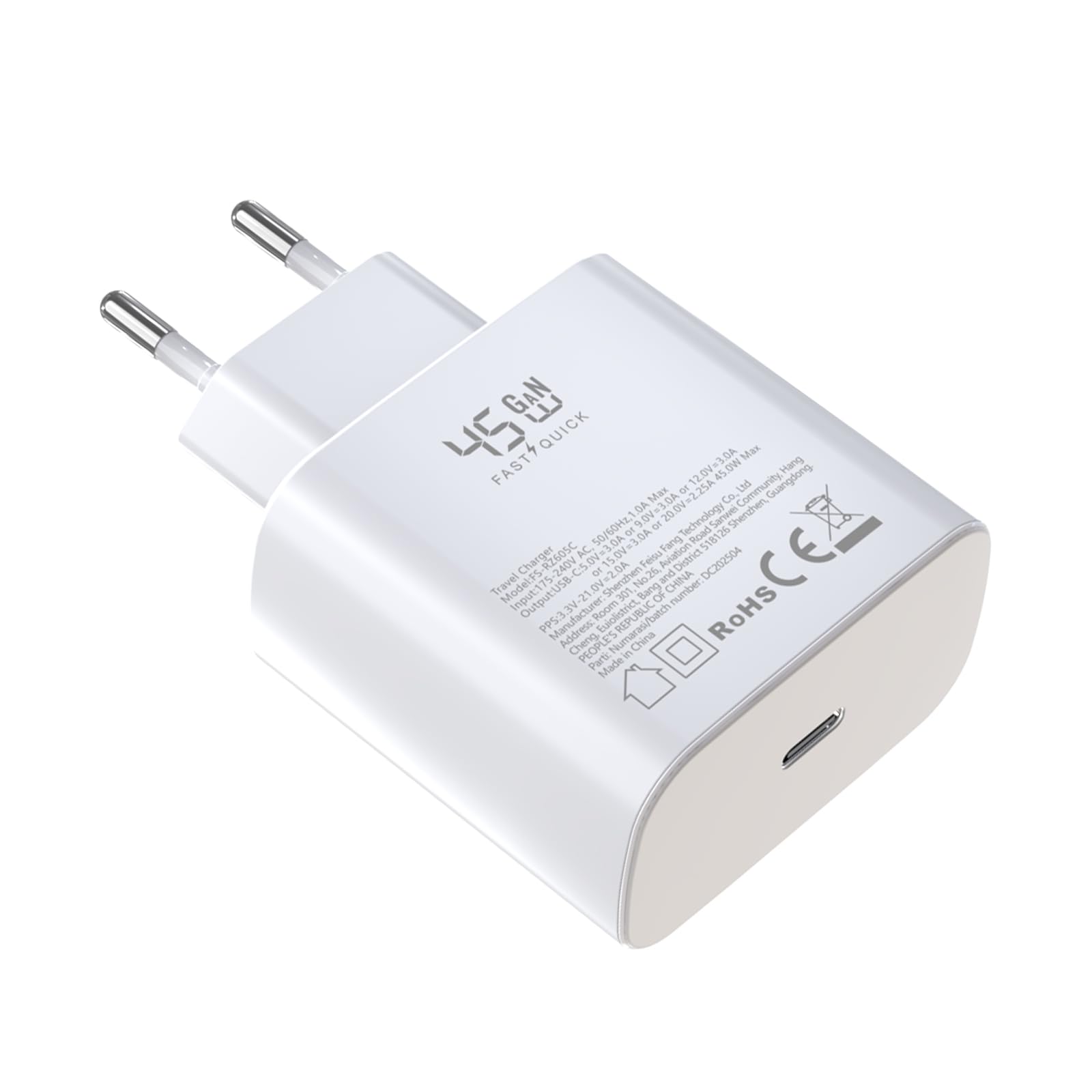 USB C Ladegerät 45W Schnellladegerät EU Stecker für Samsung Galaxy S25 S24 S23 S22 S21 Ultra,USB C Netzteil Ladeger Fast Charger