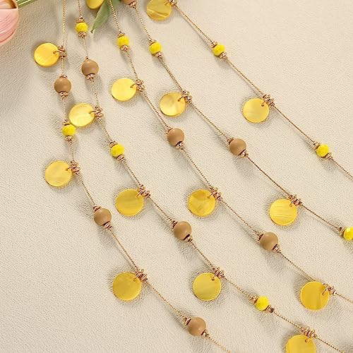 Firstmeet XL-1016 Handmade Multi-Layer Round Shell Wooden Beads Necklace thumb #5