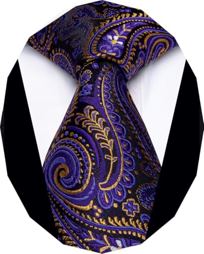 Image of YourTies Paisley Men's Necktie Woven Silk Floral Ties for Men Designer Formal Business Party Wedding