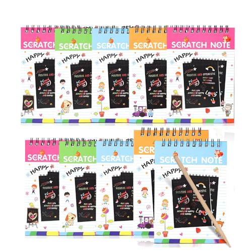Image of FUNTUNE Scratch Books (Pack of 10 Books) for Kids Magic Books for Ages 3-10 Years, Birthday Return Gifts for Boys and Girls