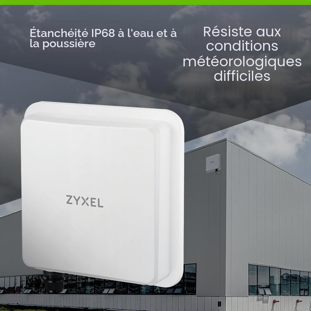 Zyxel 5G Outdoor Router avec PoE | 4.67 Gbps Data Rate|Antenne directionnelle 9 dBi pour Les Longues Distances |Indice de Protection IP68 [Nebula FWA710]