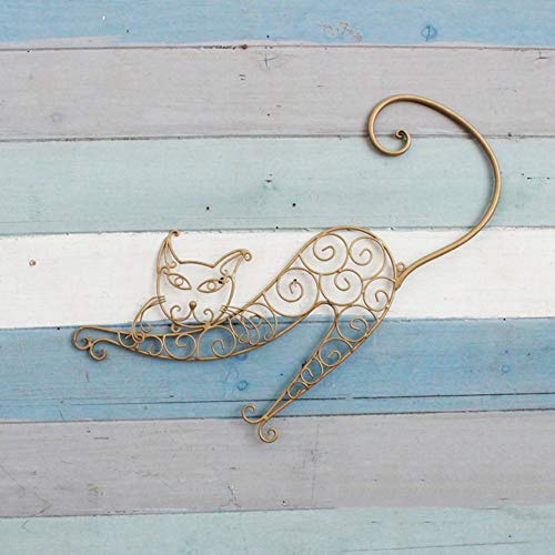 Preisvergleich Produktbild Handtuchhalter Handtuchstange Handtuchständer Handtuchstangen Badehandtuchhalter Draußen Einzelne Eisen Kunst Garten Süße Katze ZHANGAIZHEN (Farbe : 34 * 48cm)