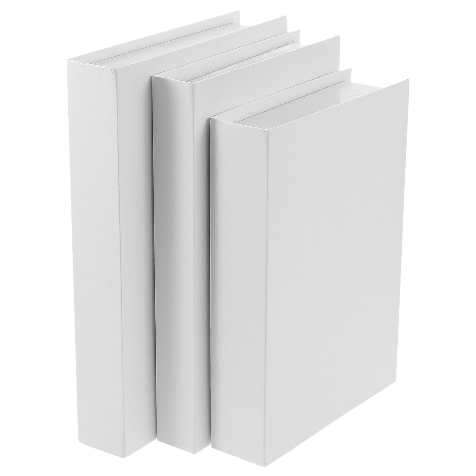 RUNROTOO Set di 3 Libri Finti di Colore Chiaro per Decorazione Casa e Hotel, Leggeri e Portatili, in Cartone Grigio, Design Unico per Arredamento Tavoli e Scaffali