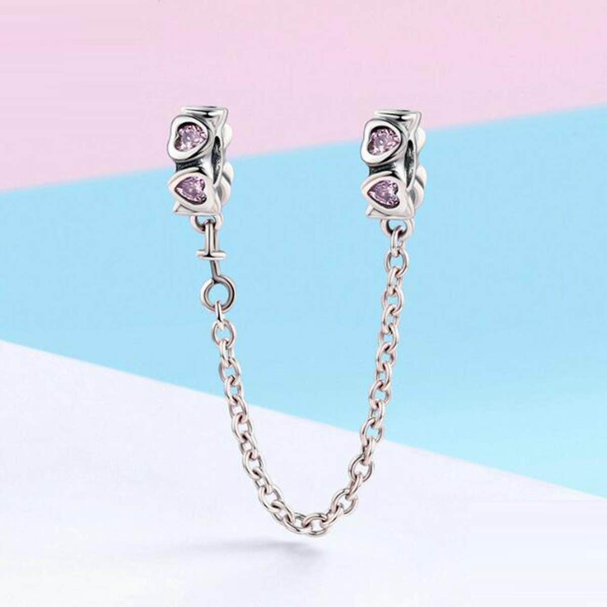 Koraliki ze srebra próby 925 Stoper łańcucha zabezpieczającego Charms dla Pandora Damska bransoletka z łańcuszkiem w stylu europejskim Biżuteria (amulety serca)