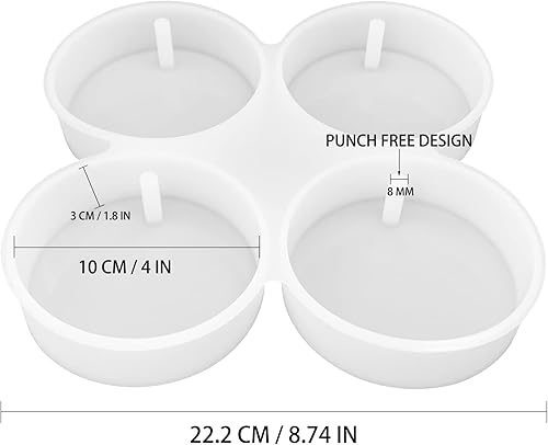 Miniatura 2 de Molde de silicona Freshie de 4 cavidades para coche, molde de fundición de resina para aroma, perlas de jabón, vela, arcilla, decoración artesanal