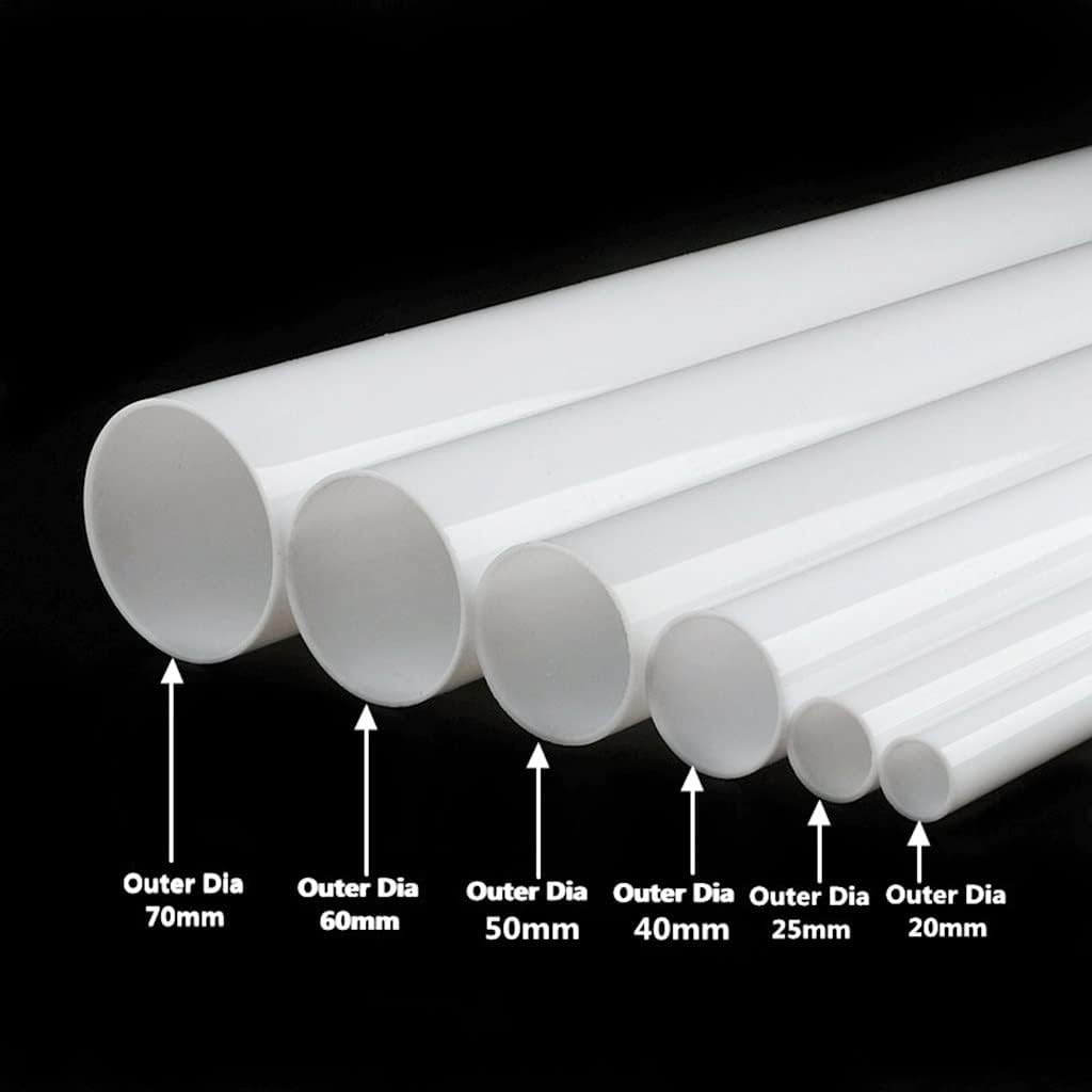 Acrylic Round Rigid Pipe - Clear Transparent Tubing for DIY Crafts, Aquarium & Display Projects(60mm Outer diameter 50cm (1.64ft))