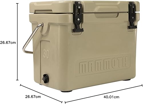 Miniatura 58 de Mammoth Coolers Serie Cruiser, cofre de hielo rígido aislado con construcción duradera de doble pared rotomoldeada, ideal para actividades Beige