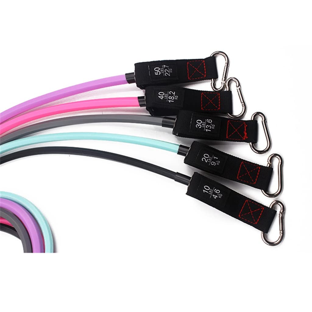 11 PC/Set Bandas de Resistencia Femenina Culturismo TPE Belt Fitness Fitness Yoga Pull Rope Equipo de Gimnasio Bandas elásticas