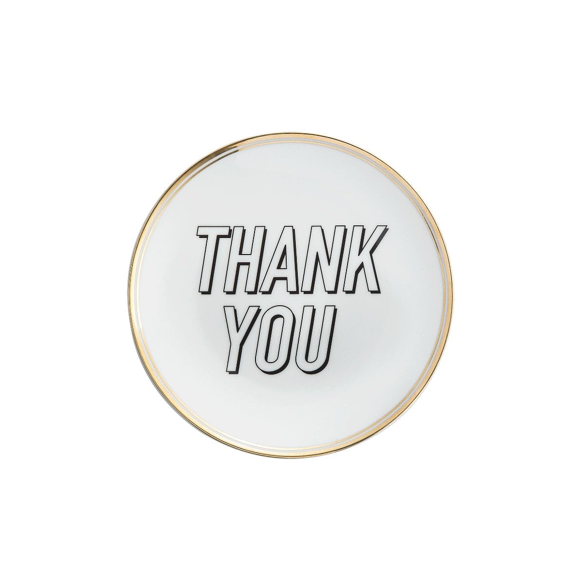 BITOSSI HOME & Funky Table LA TAVOLA SCOMPOSTA, Piatto Thank You Ø 17 CM | Piatti in Porcellana Bitossi Ø17 cm con Bordo Dorato – Stile, Eleganza e DurataI piatti in porcellana Bitossi con decorazion
