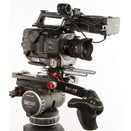 Image of SHAPE Lightweight Bundle Rig, Includes Top Plate, Bottom Plate for 15mm Rods, Remote Extension Handle, 15mm Aluminium Rods for Sony FS7