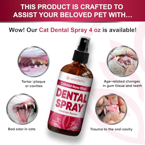 Cat Dental Care | Cat Breath Freshener | Dental Spray | All Breeds Mouth Cleaner | Spray for Bad Breath | Teeth & Mouth Cleaner | 4 oz