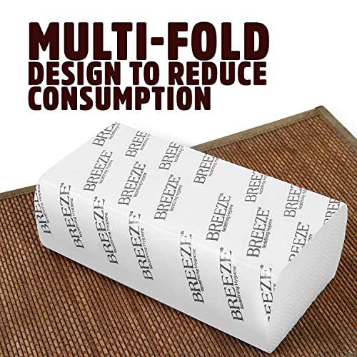 Image of BREEZE Multifold Tissue Paper Towels 780 Sheets Soft and Absorbent 1 Ply Hand Towel Napkin for Office Kitchen & Home (Pack of 6x130, White)
