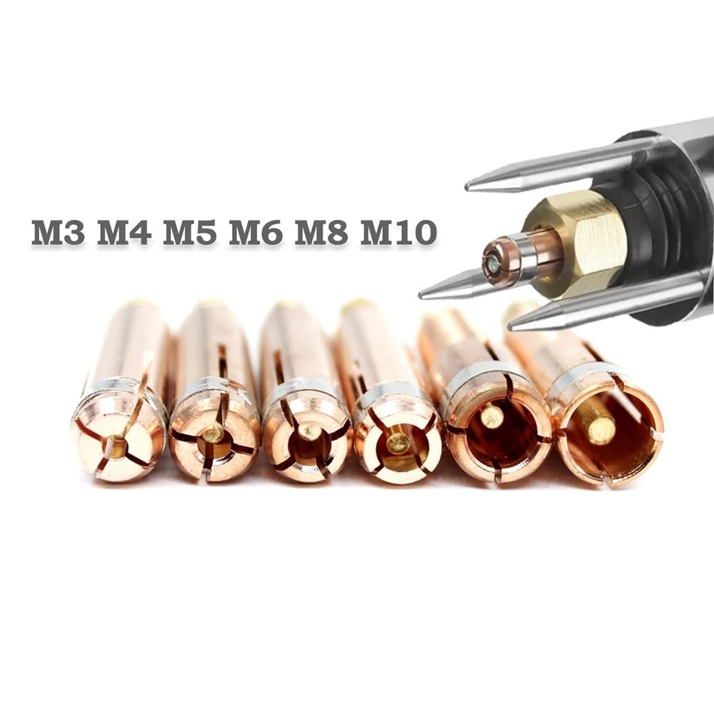 10 piezas de pinzas M3 M4 M5 M6 M8 M10 for máquina de soldadura de pernos de CD con descarga de condensador, consumibles for pistola de soldadura de antorcha(M8)
