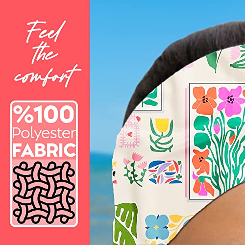 Womens Neck Scarf 21"x21" Small Square | Headband Scarf Ethnic Bandana Head Scarf Flowering Breathable Lightweight (Flowering Design 7)3