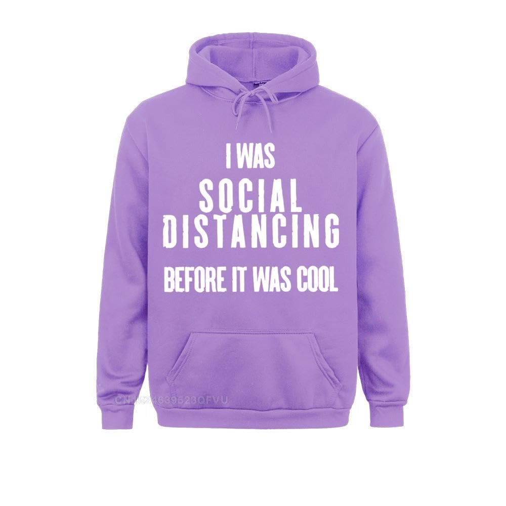 Novelty Fitness Harajukus Women Man I Was Social Distancing Before It Was Cool Introvert Self Quarantine 3D Sweater Print (Purple, XXXL)