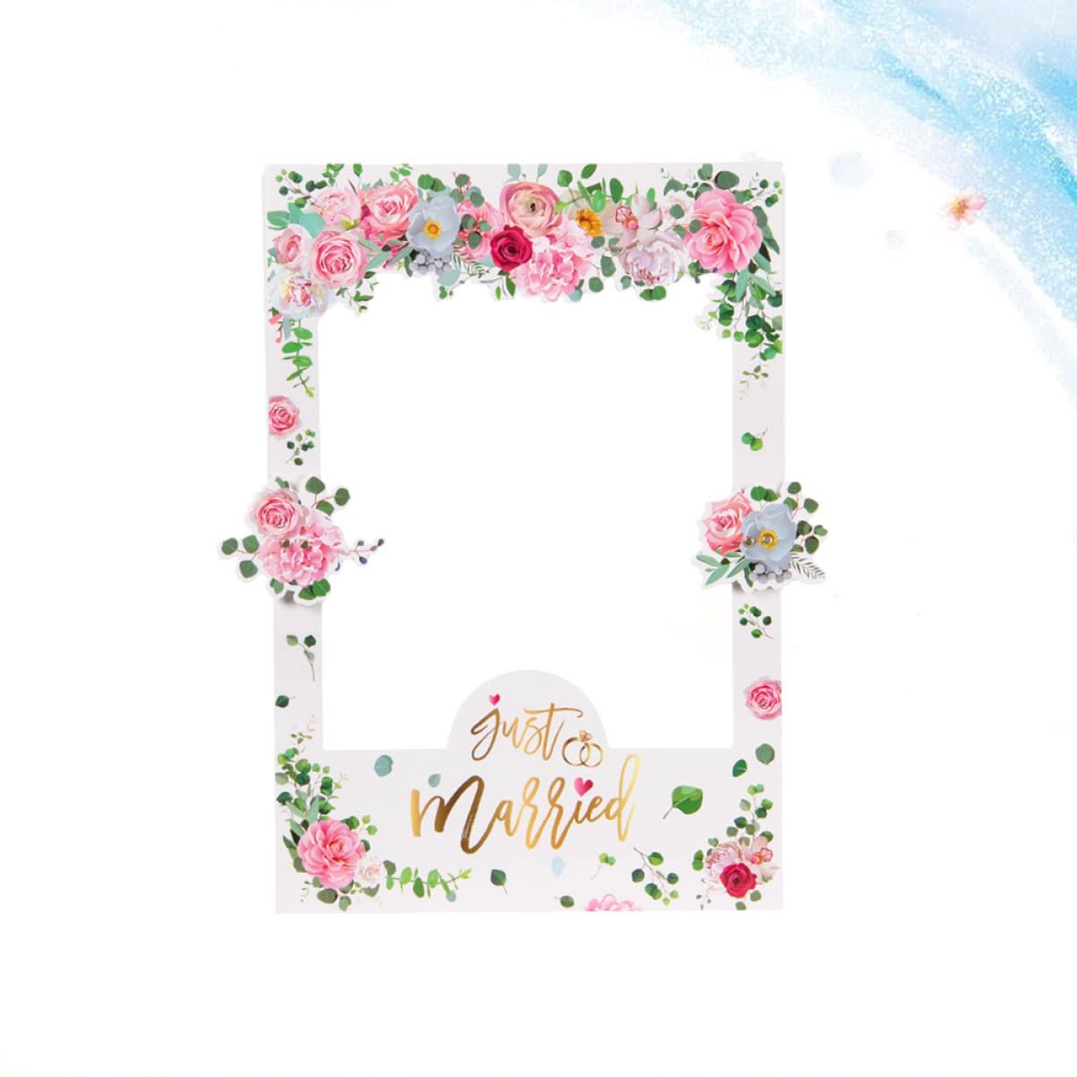 Abaodam 2stücke Floral Paper Photo Frame Für Hochzeiten Romantische Fotorequisiten Für Fotoautomaten Hochzeitsfeiern Und Stabiler Und Bilderrahmen Für Unvergessliche Erinnerungen