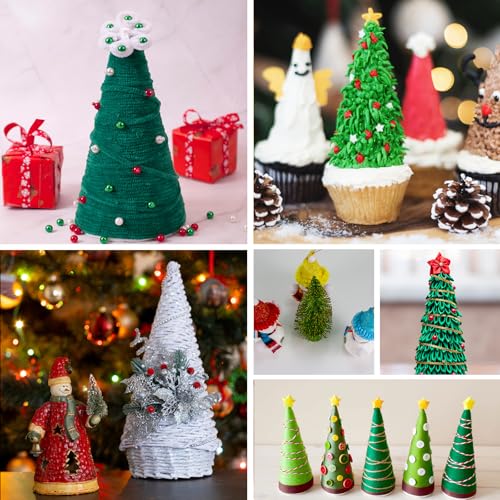 Conos de poliestireno para árbol de Navidad artesanal y decoración festiva en casa 5
