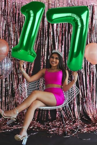 Image of 8 Balloon Numbers Birthday Decorations, 40In Green Balloons for Men Women | Eye-catching Appearance, Perfect Decorative Centerpieces, Convenient Self-sealing Structure, Widely for Various Occasions