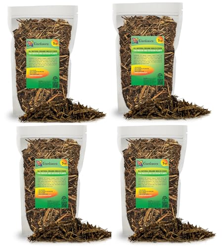 Gardenera Organic Natural Mulch Cover - Create an Eco-Friendly Garden with Natural Weed Control - 20 QUARTS