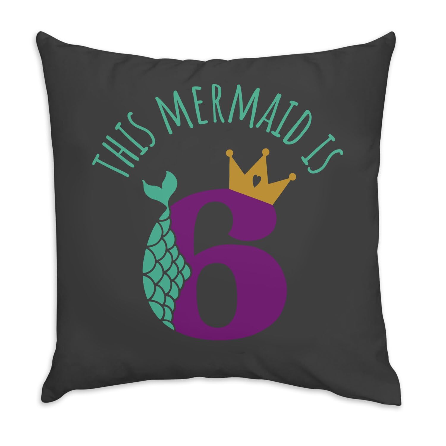 Coussin anniversaire 6 ans avec housse velours pour déco de fête