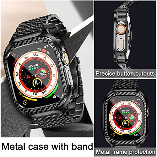 Image of MioHHR Stainless Steel Band and Case Compatible with Apple Watch Band 49mm