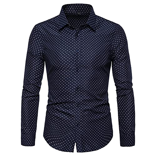 PRJN Chemise pour homme, manches longues décontractées, coupe droite, boutonnée, chemises pour homme à manches longues, chemise de ville décontractée à...