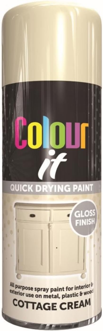 Inspired Essentials Cottage Cream All Purpose Aerosol Spray Paint 400Ml Quick Drying Spray, Fast Dry And Excellent Coverage For Metal, Wood, Plastic And More (2, )