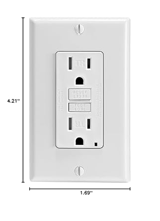 Leviton Smartest Self-Test SmartlockPro Slim GFCI Tamper-Resistant Receptacle with LED Indicator (3 Pack), GFTR1-3W, White