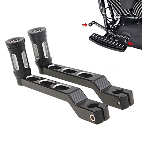 HANSWD 1 Set CNC Heel/Toe Shifter Gear Shift Pedal Lever Arms& Shifter Peg for Touring Softail Trike (Black)
