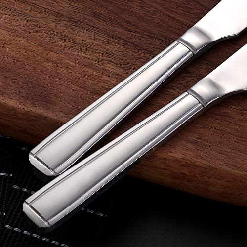 Meisha Harley Pattern Dinner Knives, 18/0 Stainless Steel, Mirror Finish Design, Silver Cutlery Set, Ideal for Home & Restaurant (Pack of 12) - Image 4